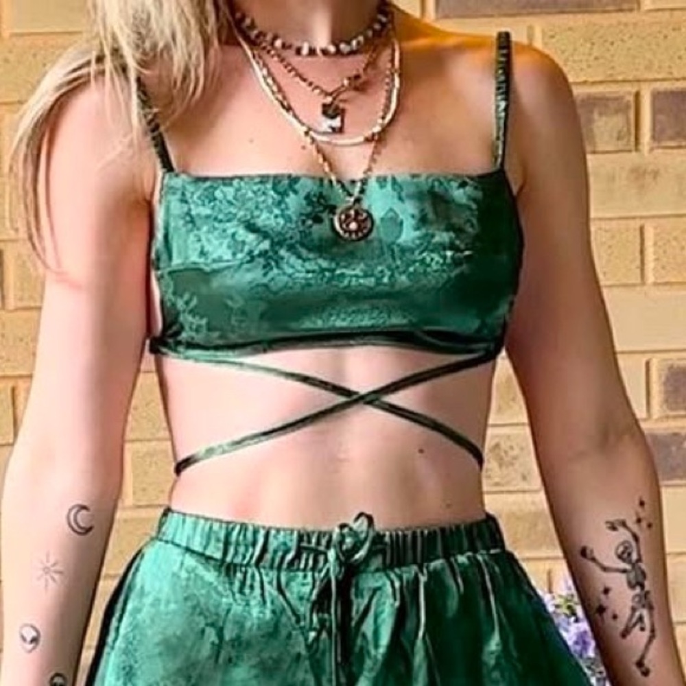 Melanie Dark Emerald Jacquard Tank